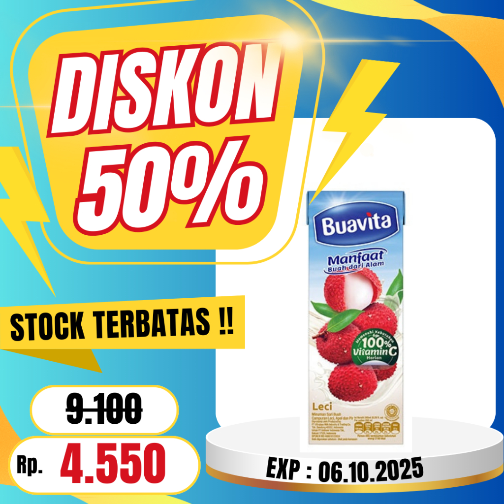 

Buavita Lychee 250ml – Kesegaran Buah Leci dalam Setiap Tegukan