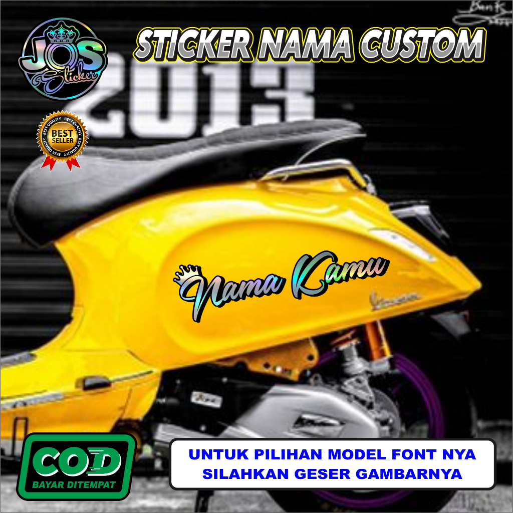 sticker cutting rquest nama/custom nama sticker motor, sticker mobil, sticer hologram