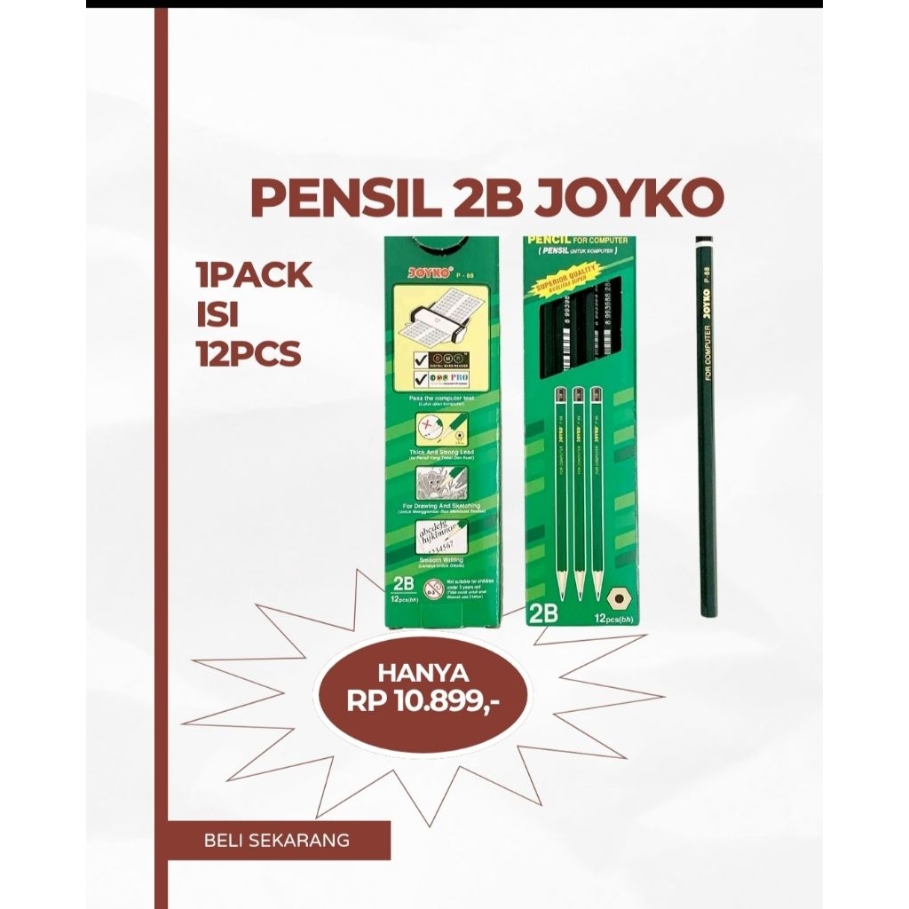 

PENSIL / PENCIL 2B JOYKO 1PACK ISI 12PCS
