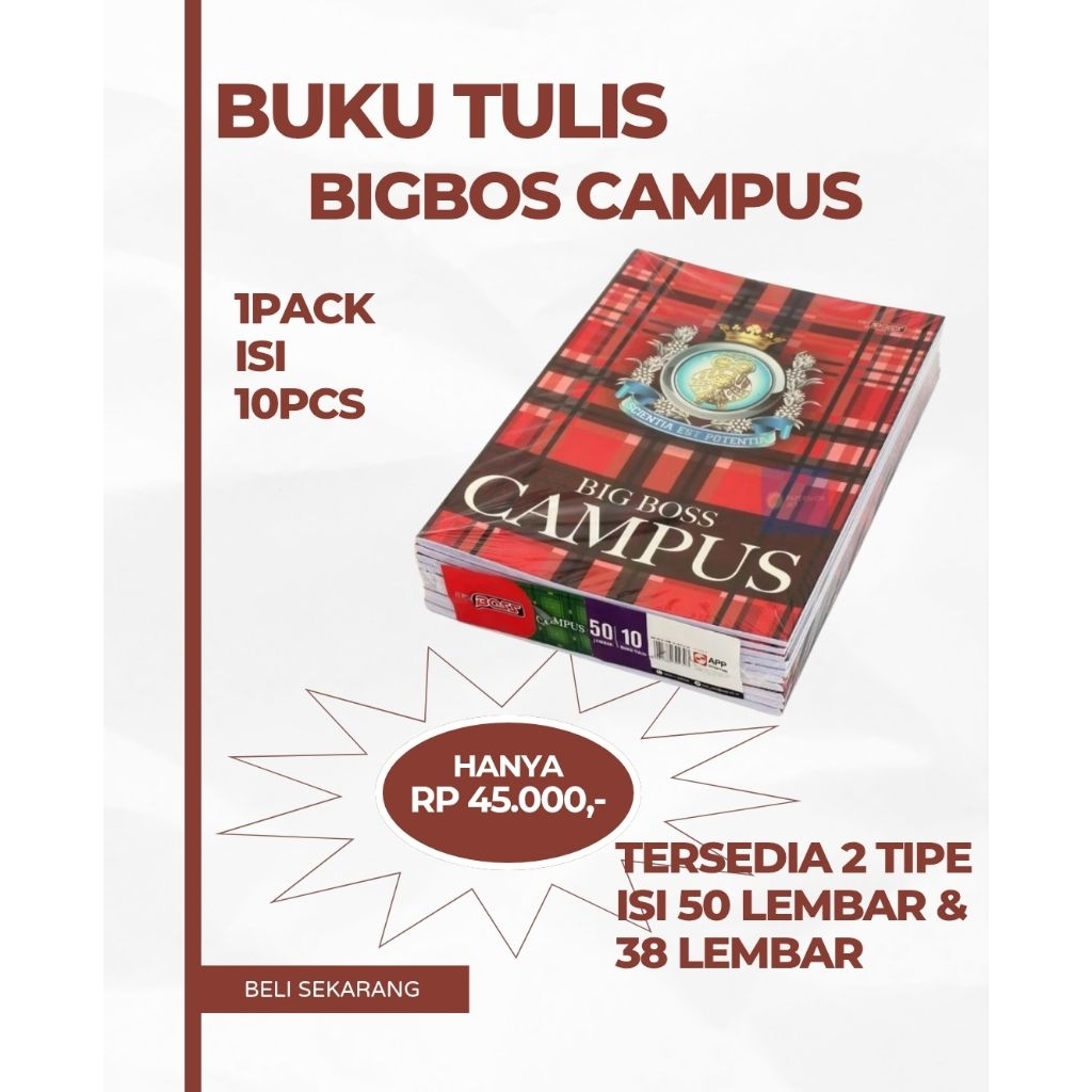 

BUKU TULIS BIGBOS CAMPUS 1PACK ISI 10PCS