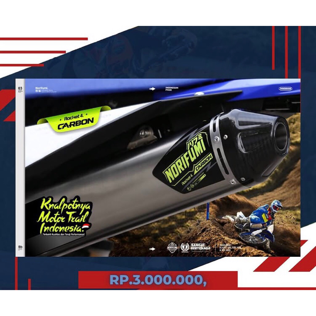 knalpot norifumi rocket 4 carbon klx