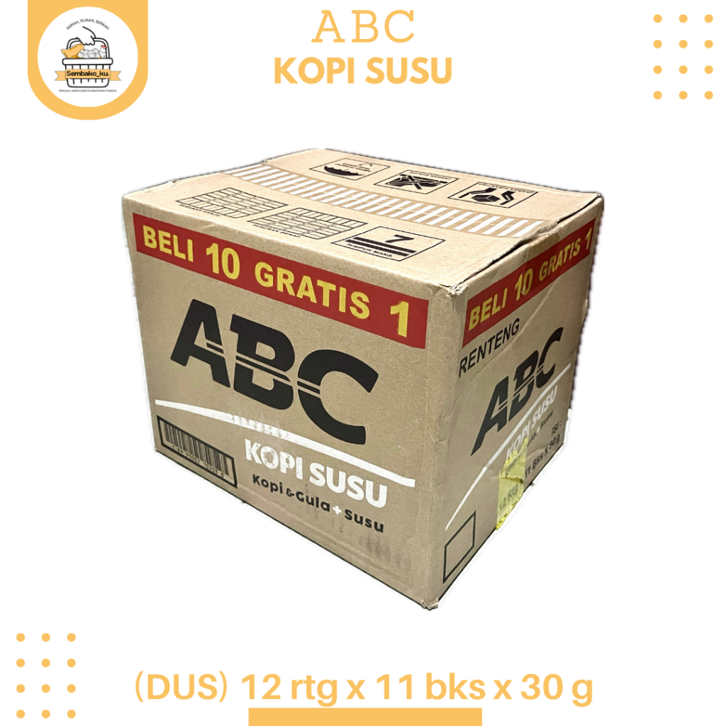 

Kopi ABC Susu - 1 Dus (132 Sachet x 30g)