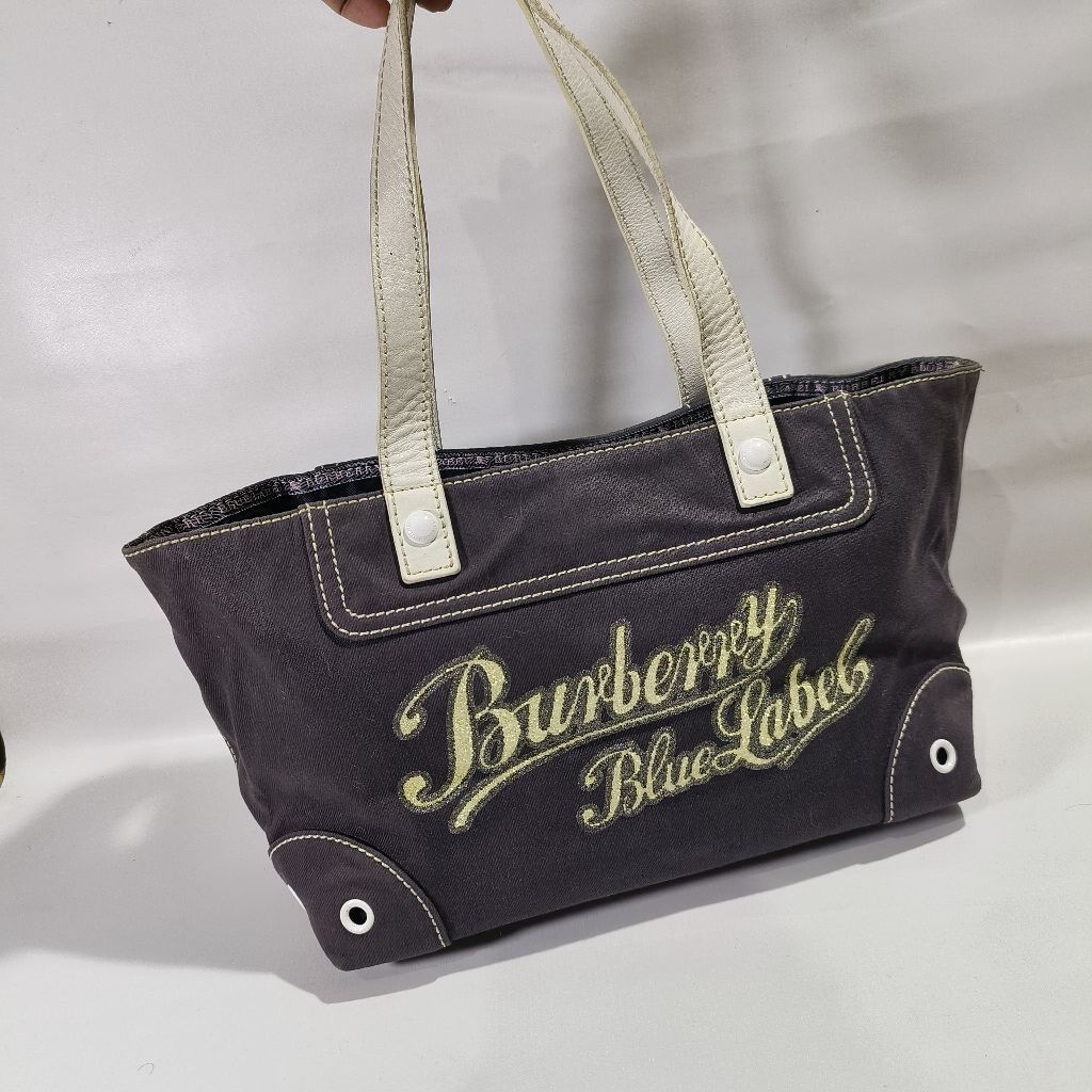 tas burbery blue label denim jeans ori auth