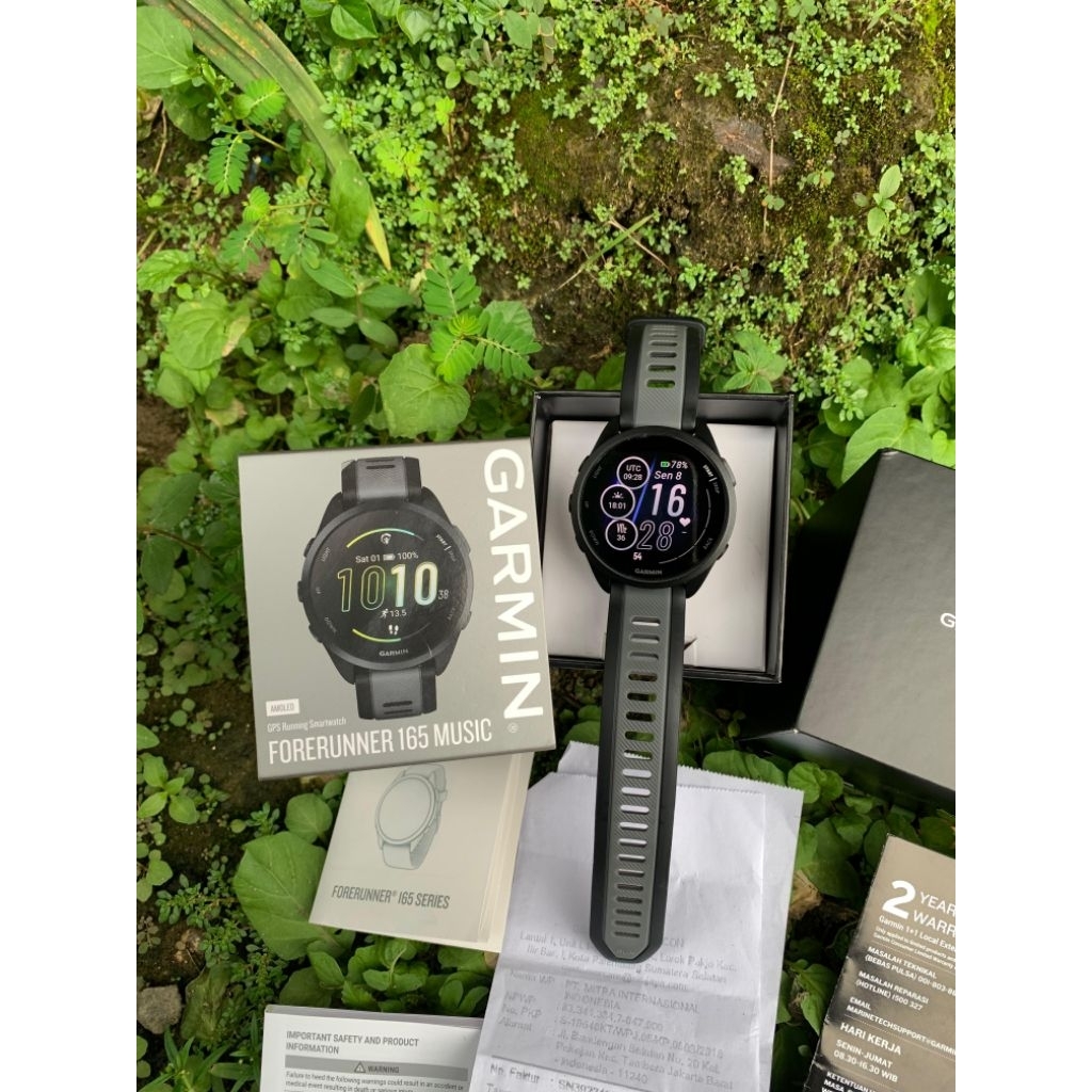Jam Tangan Garmin Forerunner 165 MUSIC bekas lengkap