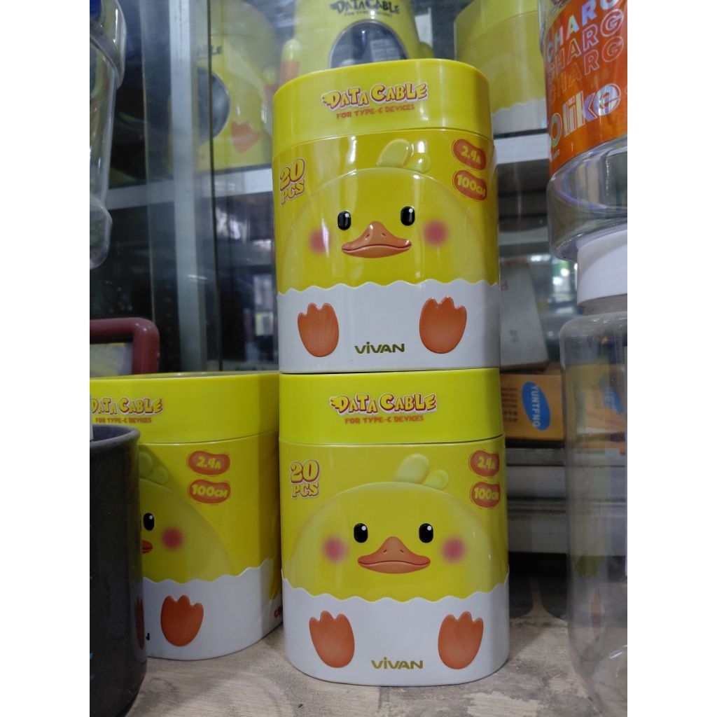 kaleng kosong vivan/toples vivan bebek kuning/kaleng kosong vivan kuning