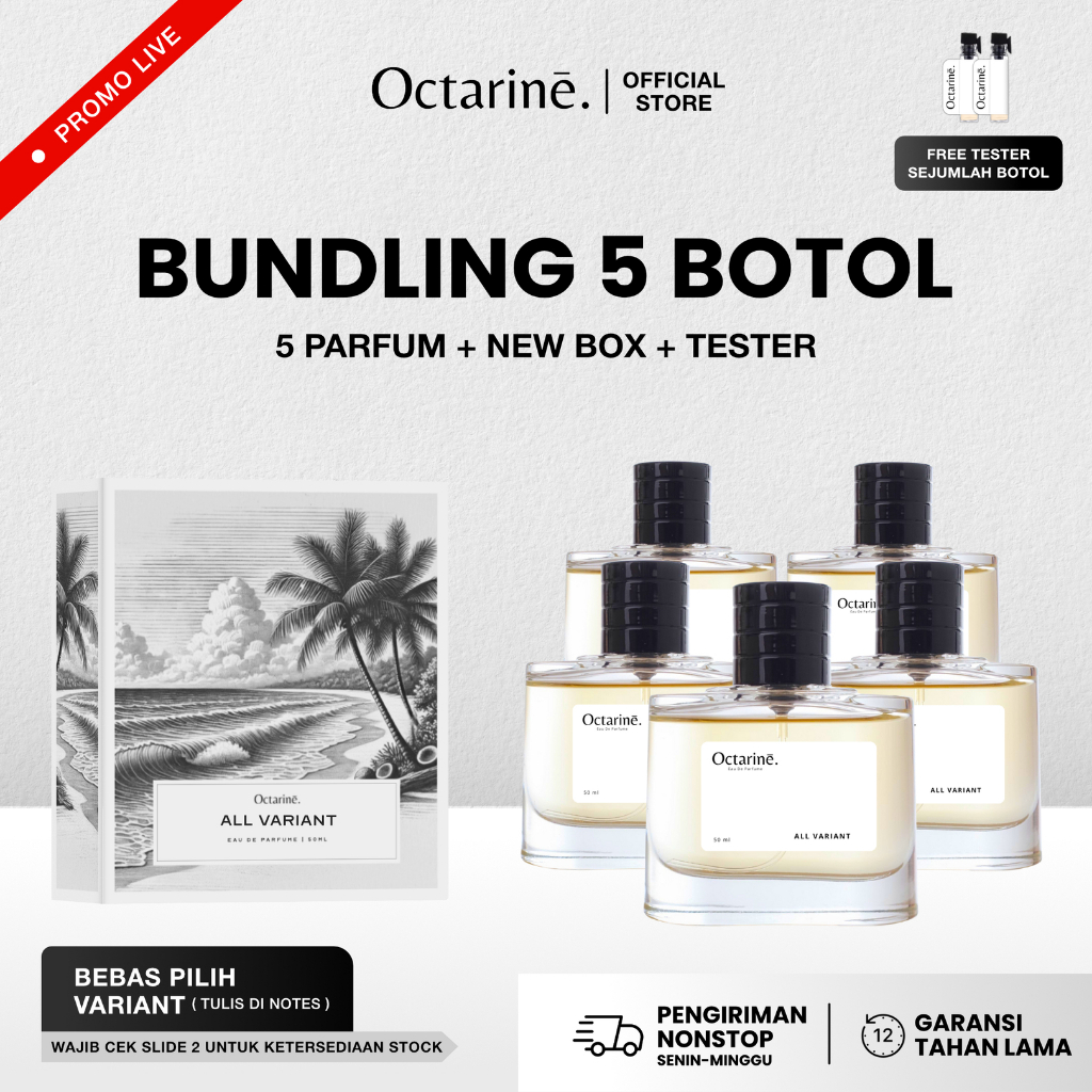 [ PROMO LIVE ] Octarine - Bundling 5 Botol Parfum 50ml Bebas Pilih Variant