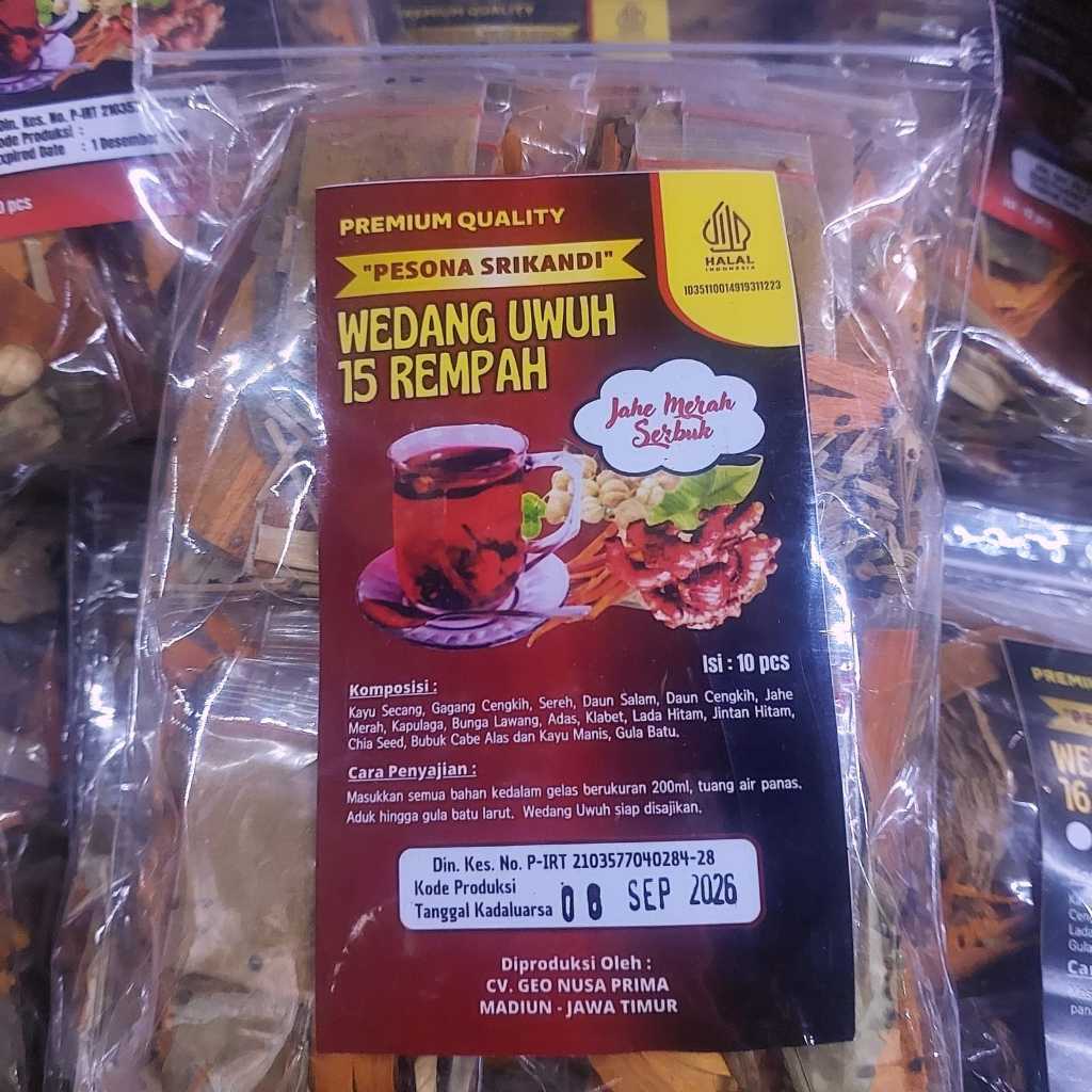 

Wedang Uwuh Jumbo 15 Rempah Jahe Serbuk Premium 10 Pcs Khas Angkringan Tradisional