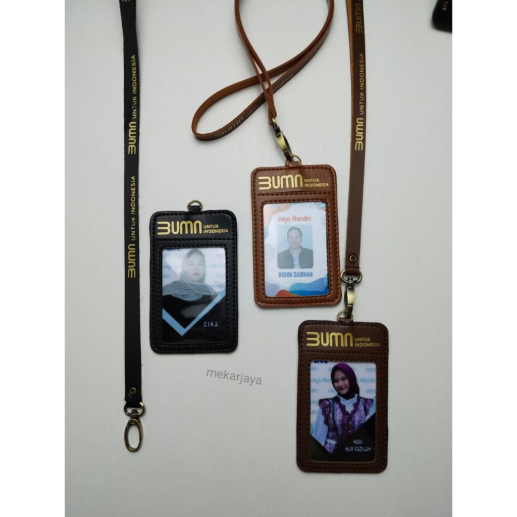 empatT Id Card BUMN 3K Kulit / Id Card Holder Bumn Indonesia Gantung / name tag bumn tali kulit