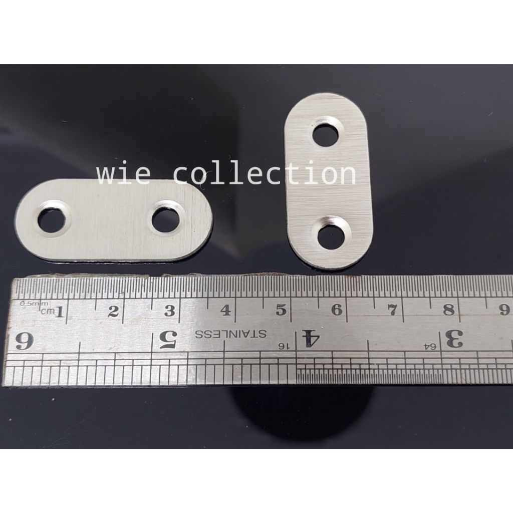 PLAT SS OVAL / PLAT SAMBUNGAN OVAL STAINLESS KECIL / PLAT TAHANAN STAINLESS MODEL LURUS DUA LUBANG /