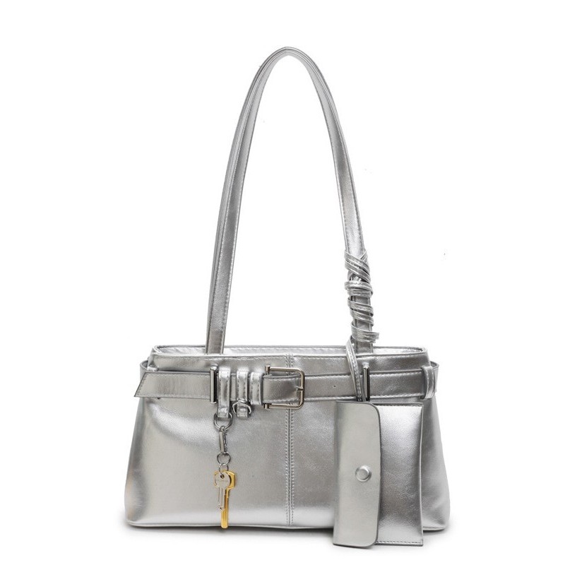Glitz Tas Bahu Wanita Korea – Elegan Silver | Shoulder Bag Casual Pesta konser