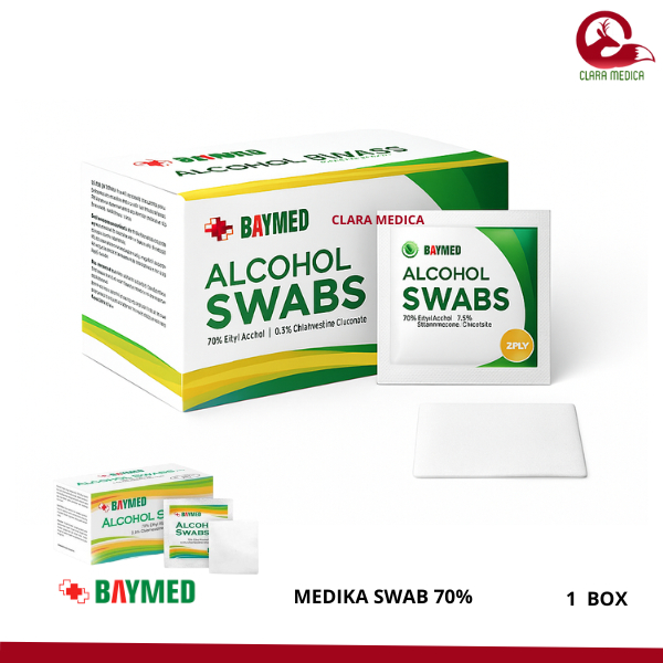 Alcohol Swab BAYMED Isi 100  Tisu Alkohol Steril Kapas Alkohol Pembersih Luka Antiseptik Medis Prakt