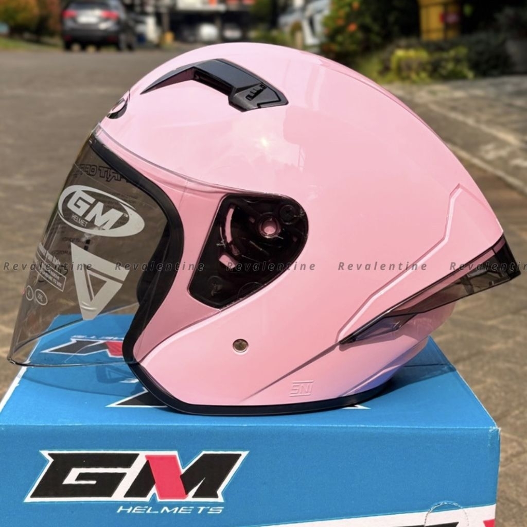 GM G2 SOLID PINK PASTEL ORIGINAL | HELM MOTOR HALF FACE GII LIGHT PINK PASTEL ORI SNI