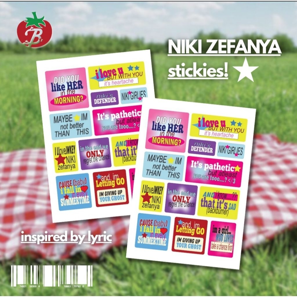 

Niki zefanya STICKER Sheets lyric series