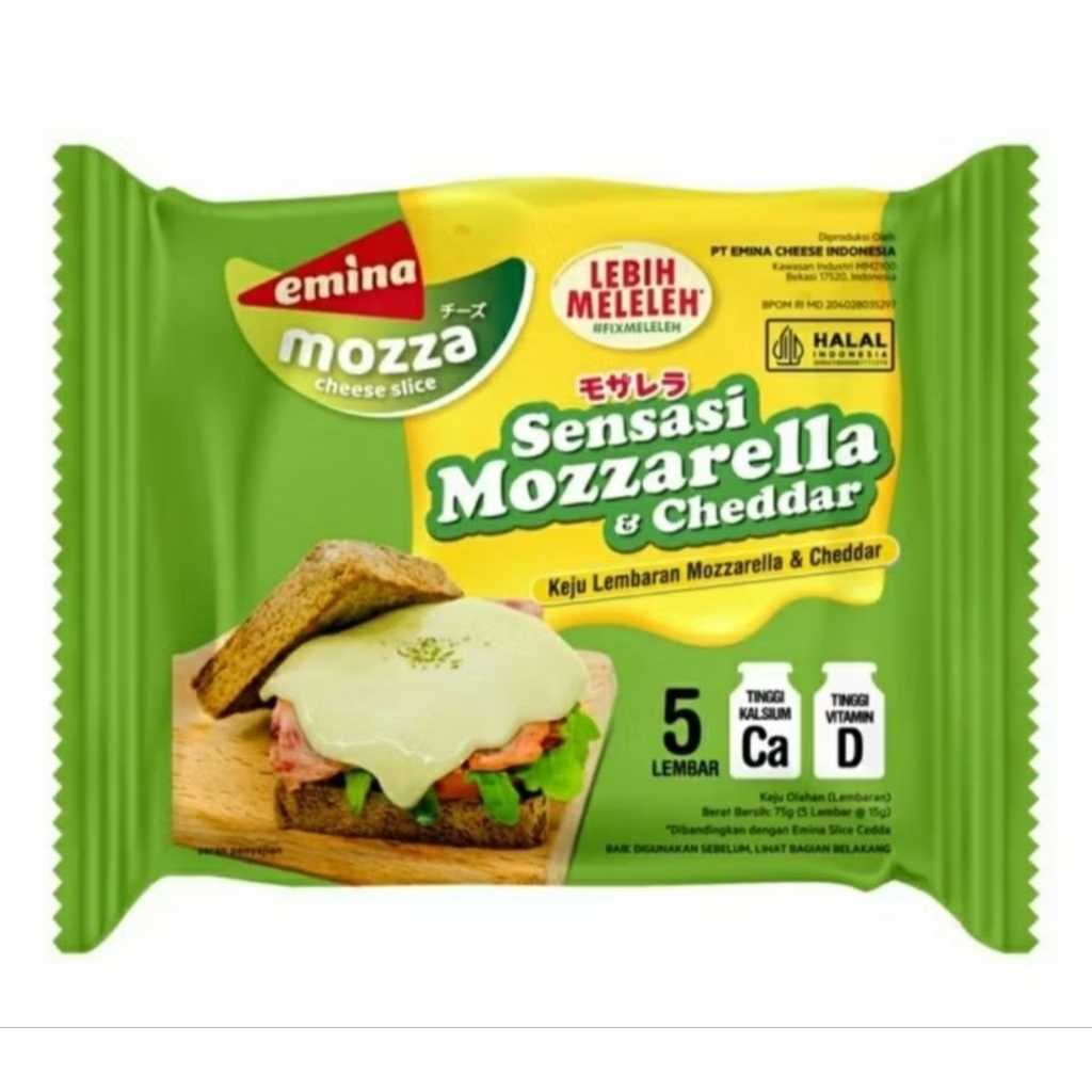 

Emina Keju Mozarella Keju Slice Moza Lembaran Isi 5 Pcs