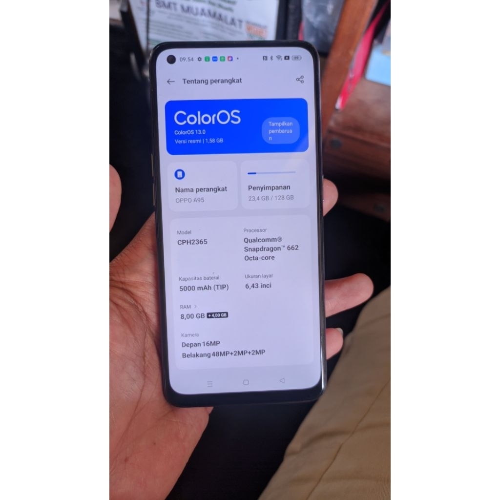 Lcd oppo a95 4g/ a74 4g/ reno 7z/8z 5g amoled original copotan