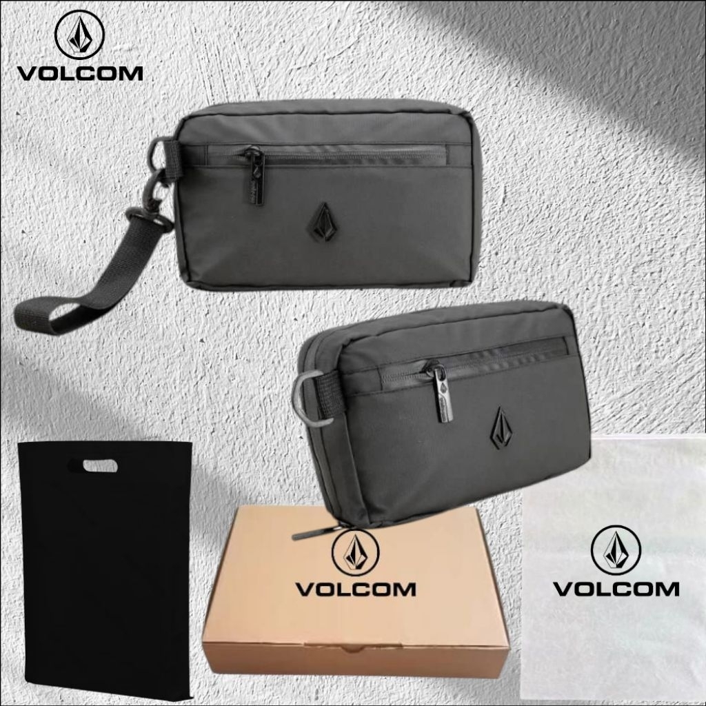 TAS VOLCOM 2 IN 1 POUCH VOLCOM TAS SELEMPANG VOLCOM WAISTBAG VOLCOM HAND BAG VOLCOM WATERPROOF LOGO 