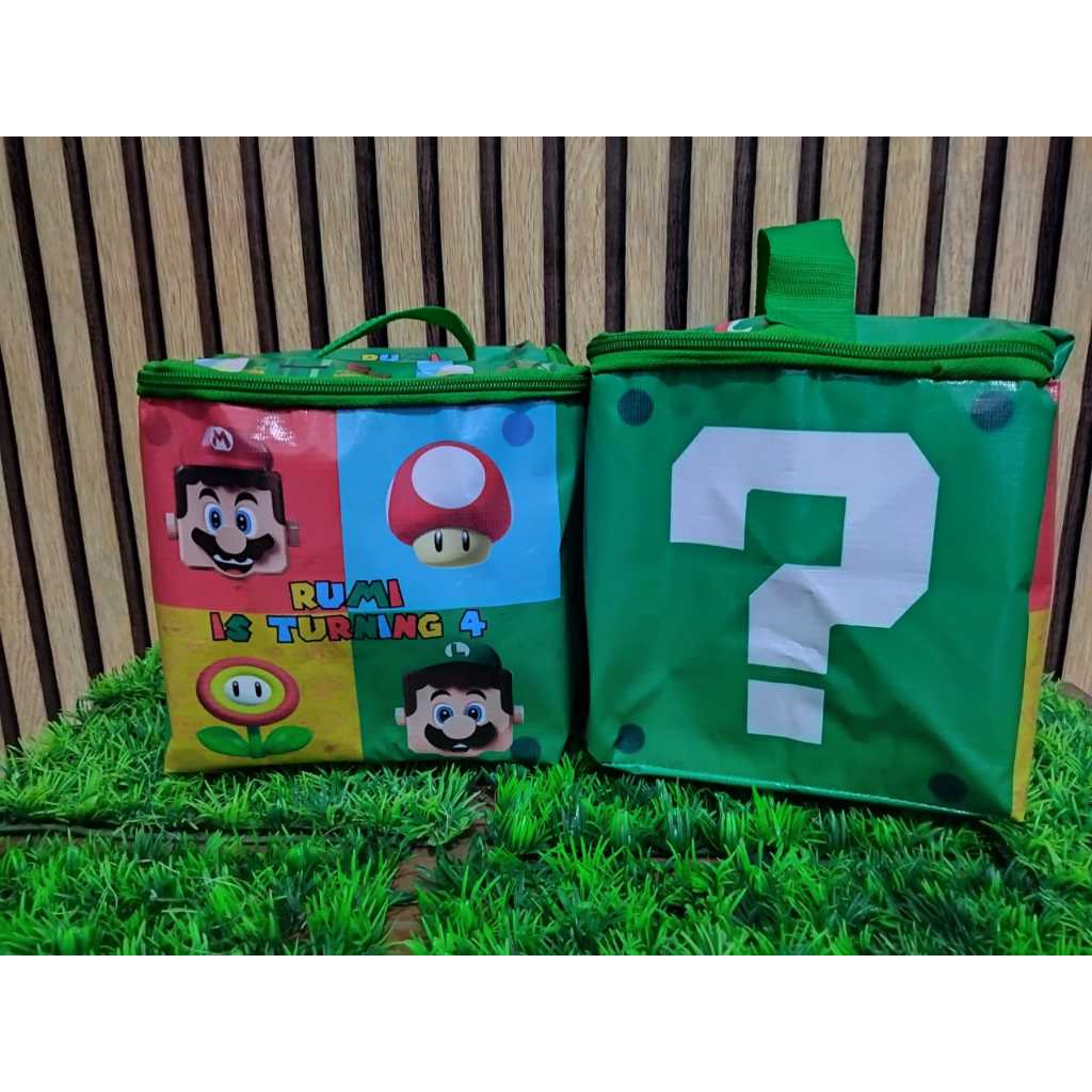 

TAS SOUVENIR ULANG TAHUN / TAS KUBUS / HAMPERS ULANG TAHUN ANAK TEMA MARIO