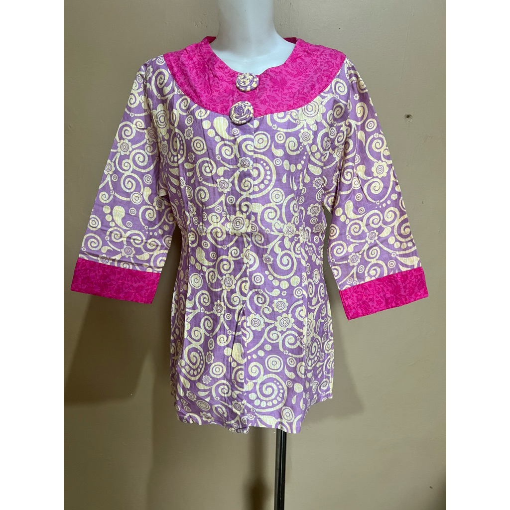 blouse batik pink mix lilac preloved brand