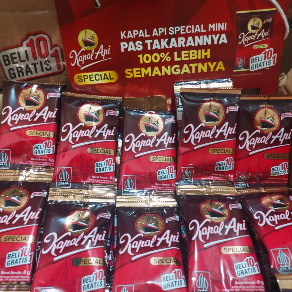 

Kapal Api Mini 11 Sachet - Kopi Hitam Bubuk Spesial Tanpa Gula