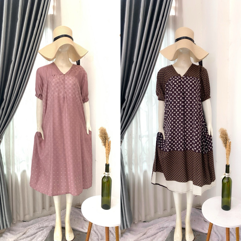 CIARA DRESS | dress rayon lengan balon busui