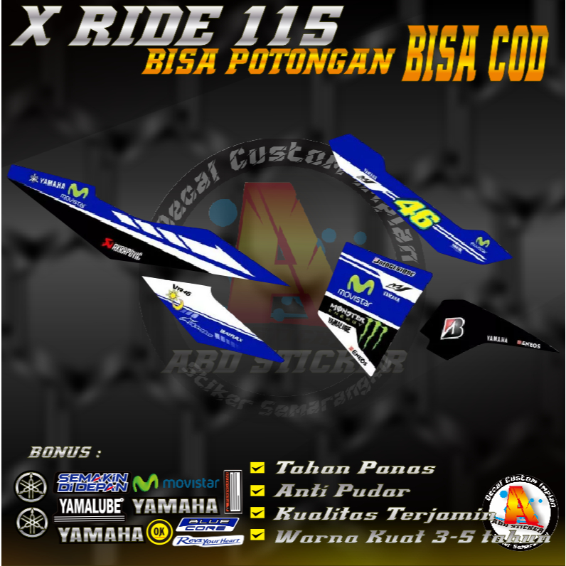 Stiker Decal Motor Yamaha X RIDE 115 - Decal Stiker X RIDE 115 Anti Luntur |KODE A206