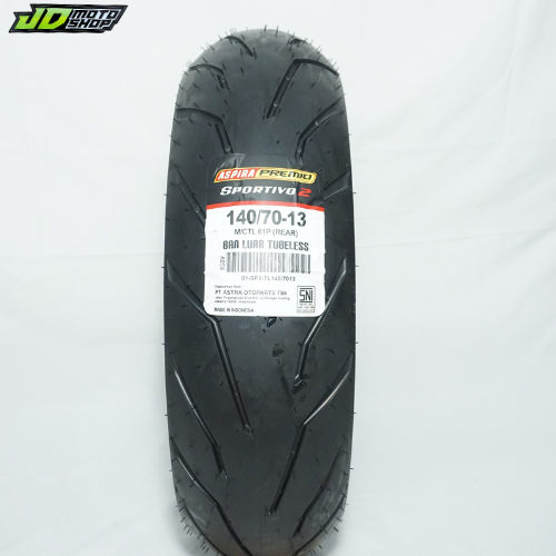 BAN ASPIRA PREMIO SPORTIVO 2 140/70-13 BAN BELAKANG AEROX ADV 160 PCX 160 UKURAN 140/70-13