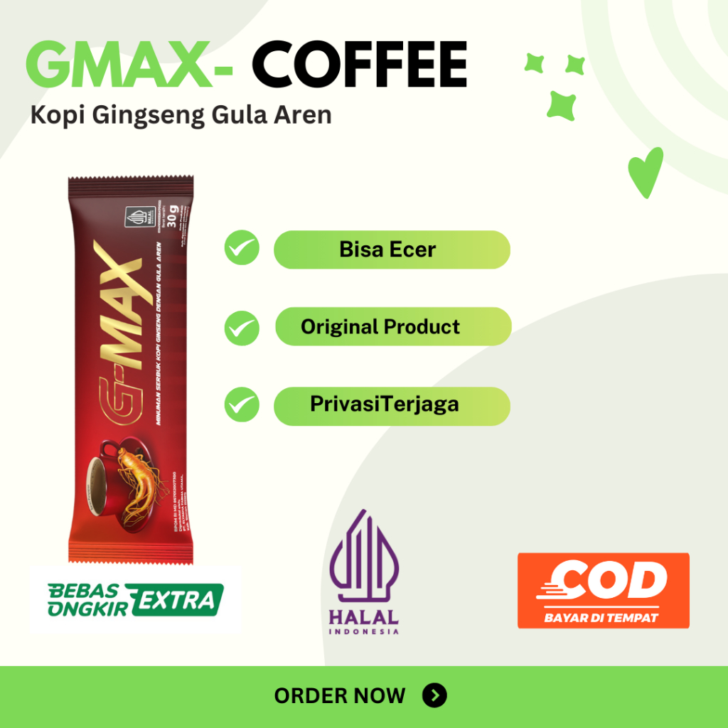 

GMAX Minuman Kopi Priaa STAMINAA Original Bpom Extra Gingseng Dan Gula Aren Asli gmax coffee
