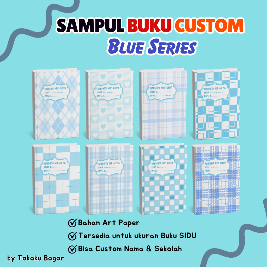 

Sampul Buku Aesthetic Custom Nama Biru Series Sampul Estetik Blue Series Custom Nama dan Sekola Murah
