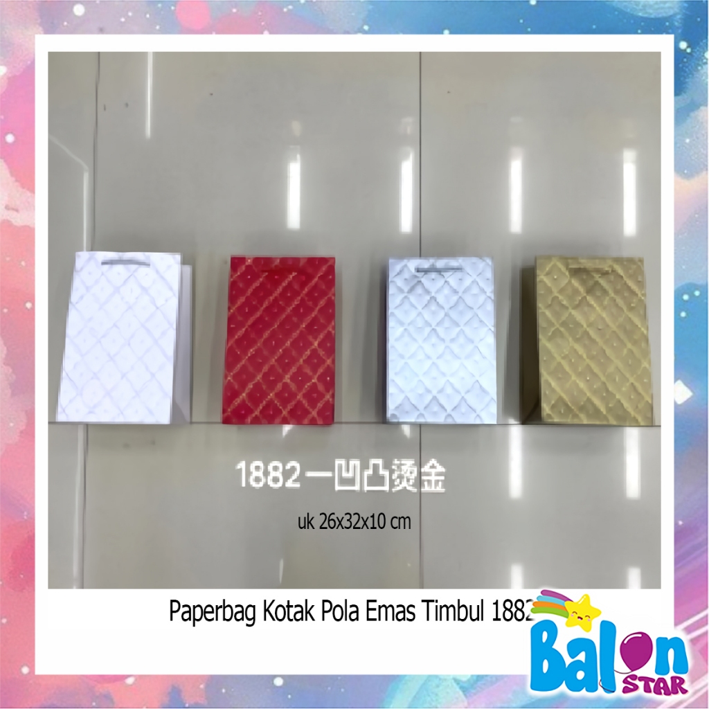 

Paperbag 3D Motif Uk 26x32x10cm, paperbag ulangtahun, tas kado, tas ultah