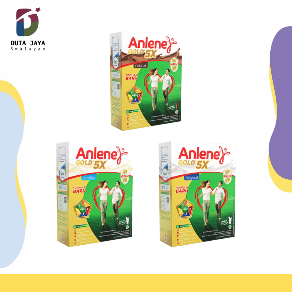 

Anlene Gold 5X Susu Bubuk Nutrisi Lansia Tulang, Sendi, Otot Rasa Cokelat, Vanilla, Original 570 Gram