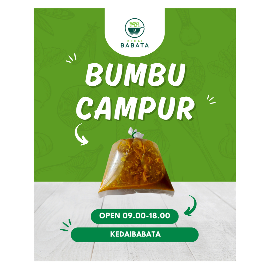 

Bumbu Giling Campur 250g Fresh Segar Kedai Babata Padang