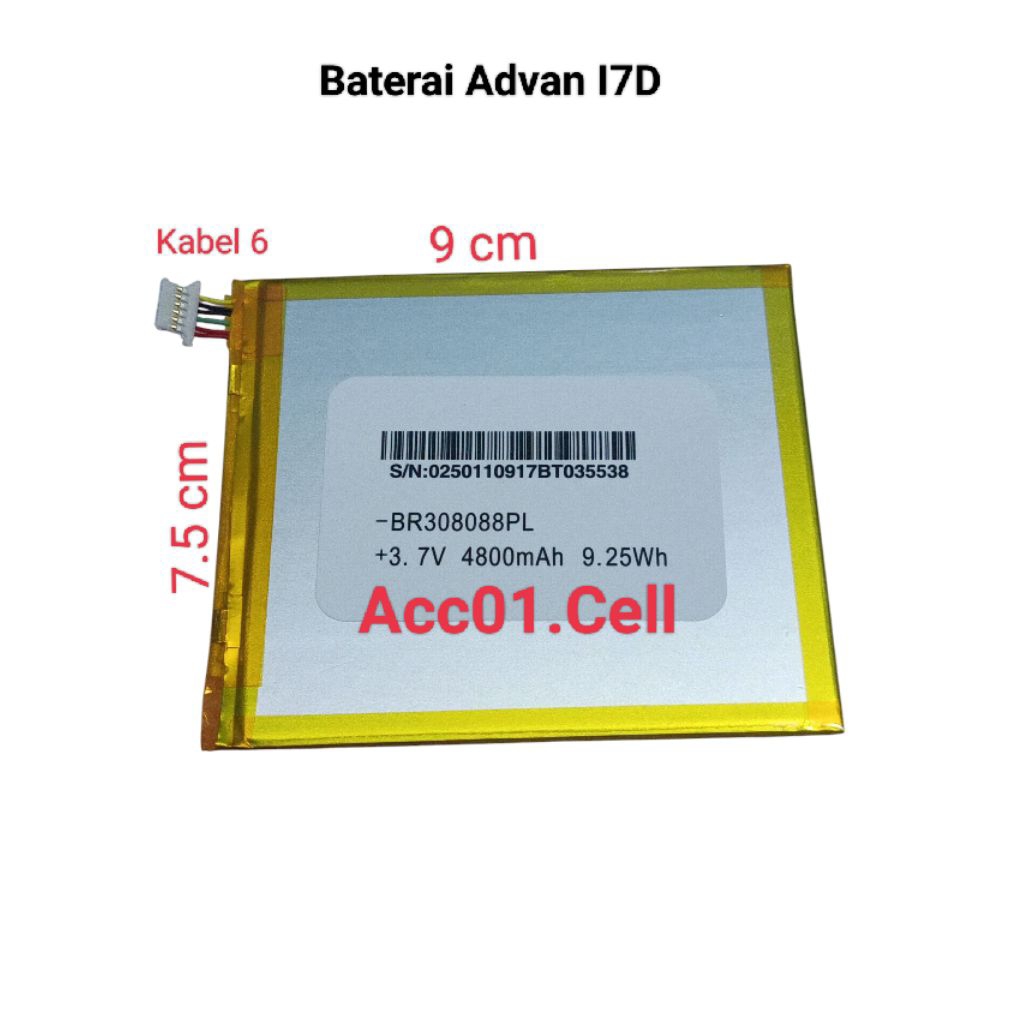Baterai Advan I7D Batre Tablet Advan Batre BR308088PL