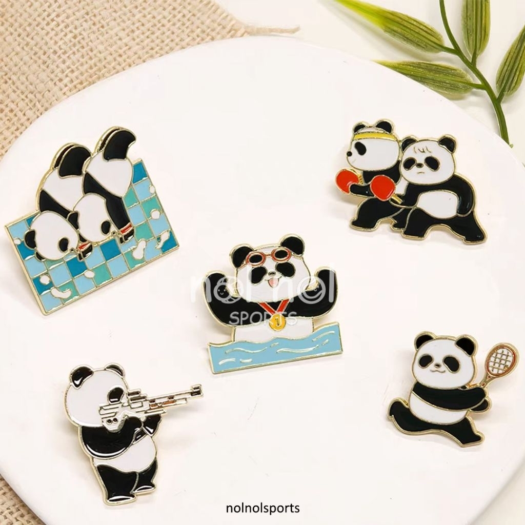 NNS enamel pin panda tennis tenis renang ping pong swimming diving