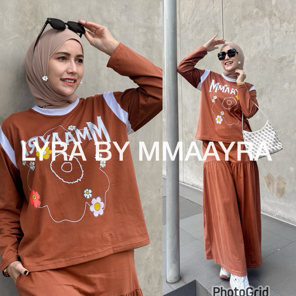 LYRA BY MMAAYRA onset atasan dengan rok bahan kaos terbaru
