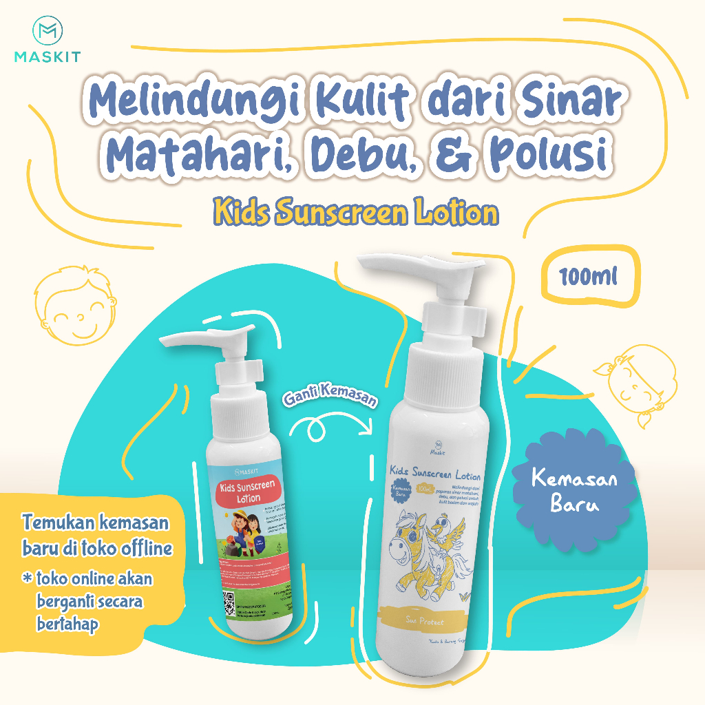 Maskit Kids Sunscreen Lotion - Sun Block Bayi Anak Maskit