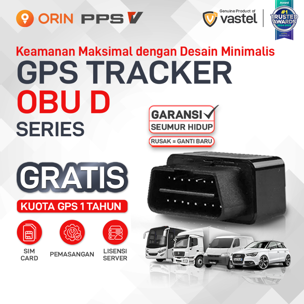 ORIN OBU D GPS Tracker Mobil PLUG & PLAY EASY Alat Pelacak Mini Tracking Tanpa Kabel