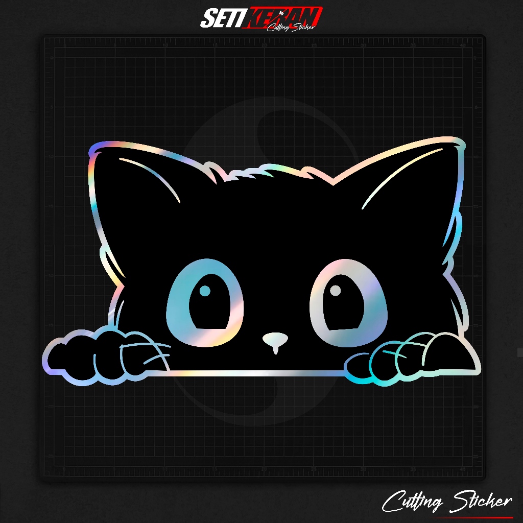 Cutting Stiker Kucing  Variasi Motor Mobil Sticker Kucing Lucu Hologram Universal Lucu Timbul Keren 