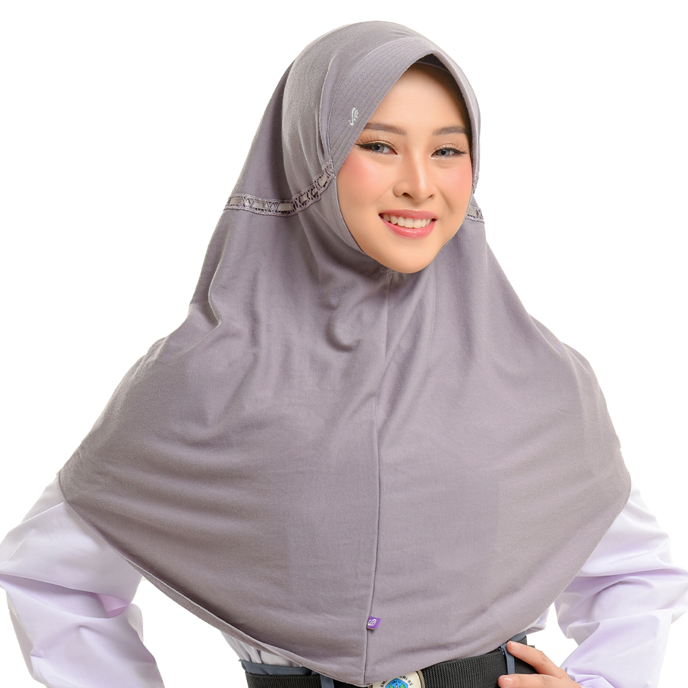 Rabbani - Kerudung Sekolah Instan Innova Warna Abu-abu