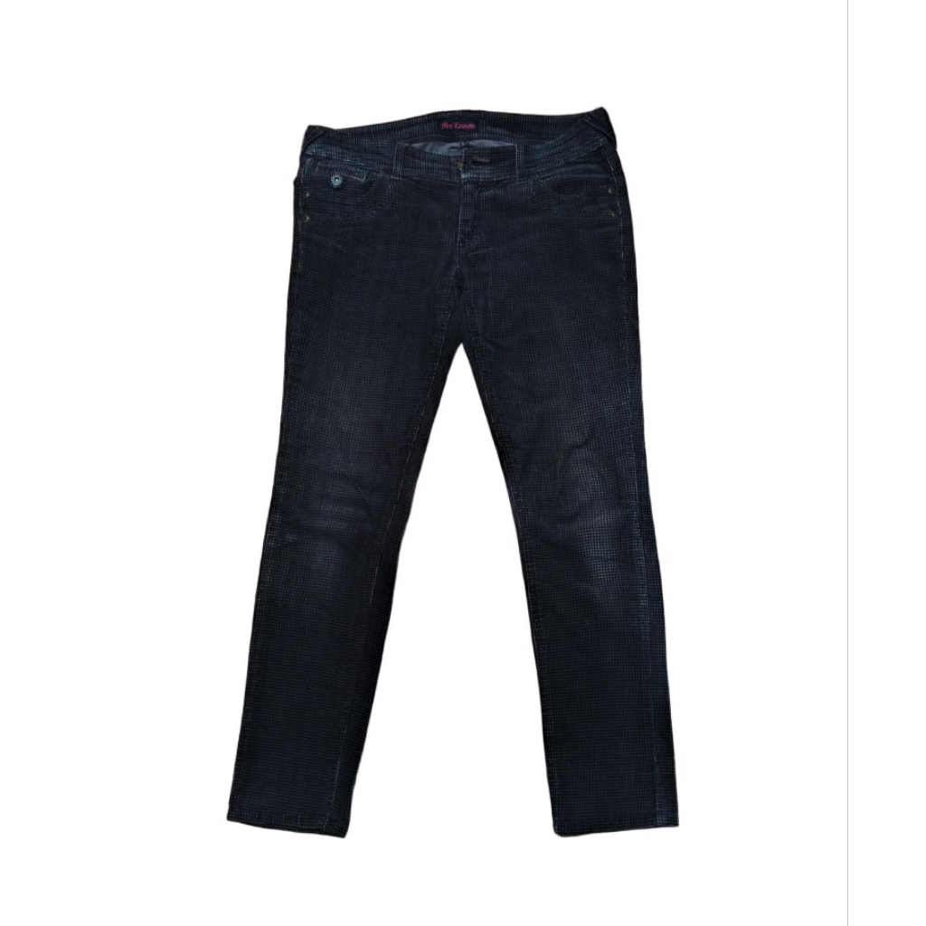 Celana Panjang Mer Lassette Tartan Corduroy Pria Wanita Second