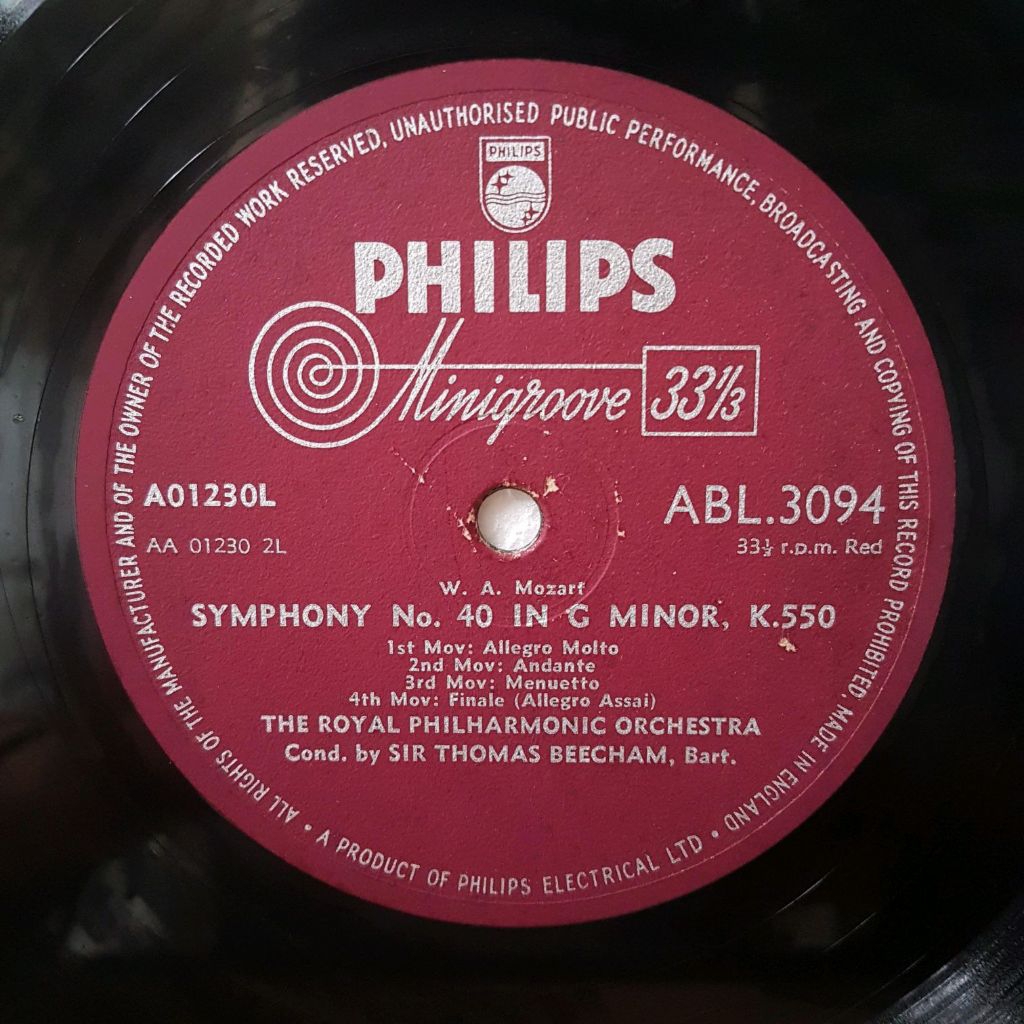 Vinyl Piringan Hitam 12 inch Mozart - Symphony No. 39 In E Flat Major