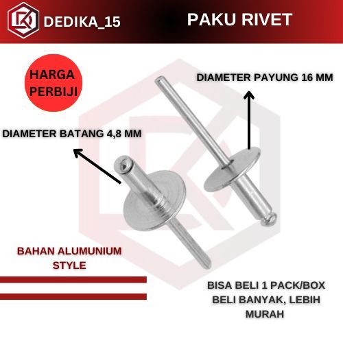 Paku Rivet Besar Paku Rivet Besar 16X4,8 Mm