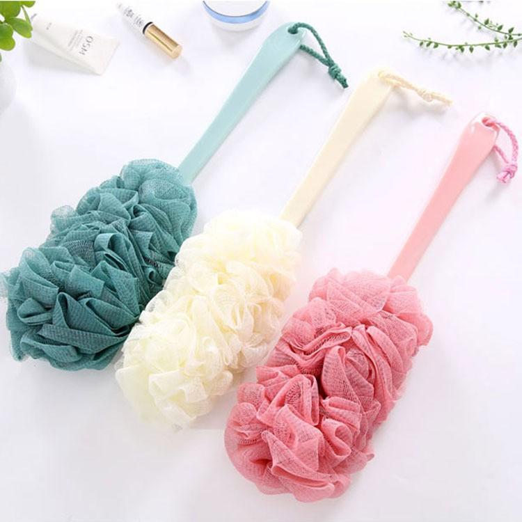 Shower Puff Gosok Punggung Gagang Panjang - Spon Tongkat Puff Mandi Gagang Panjang - Alat Gosok Mand