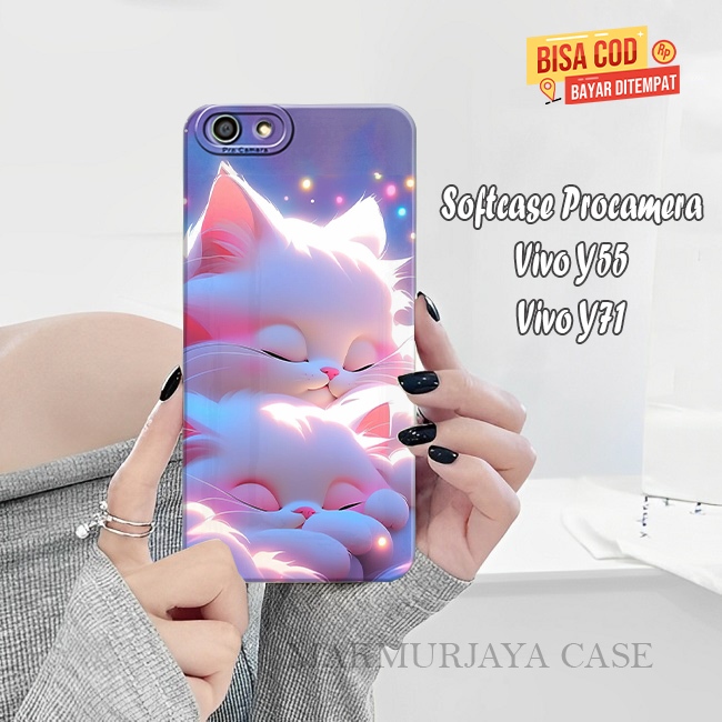 Cassing Vivo Y55 Vivo Y66 Vivo Y71 Vivo Y65 Y55S Y55A Y55L Y81 Y91 Y93 - Softcase Pro Camera Lentur 