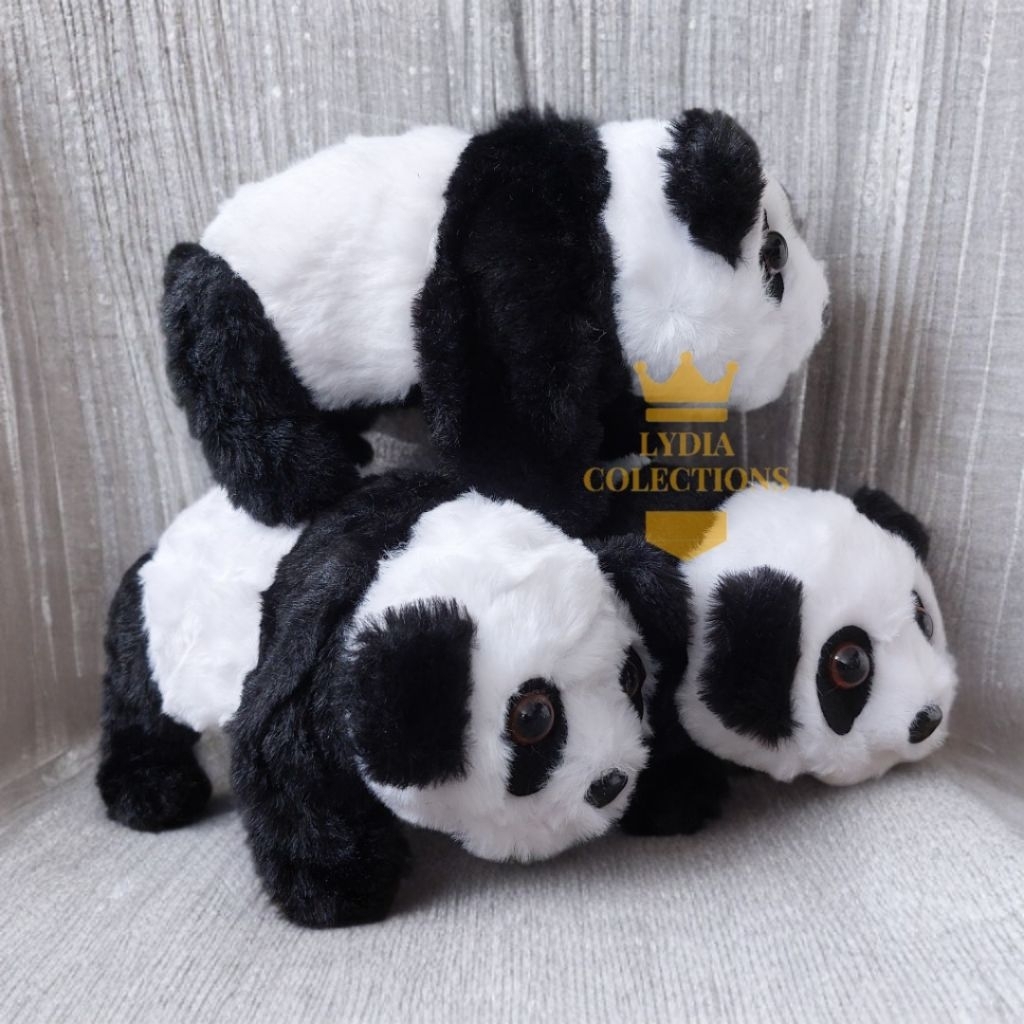 Mainan Boneka Panda Berjalan dan Bersuara Bahan Bulu Lembut