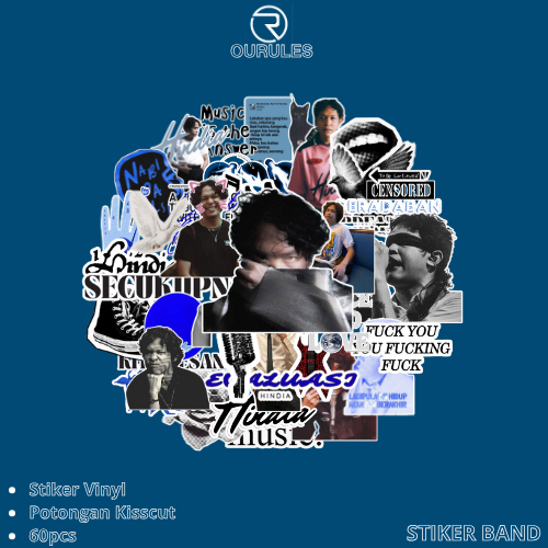 

OURULES - 60 Pcs Stiker Pack Band HINDIA Super Hypebeast Aesthetic 012 VinyL Glossy Waterproof