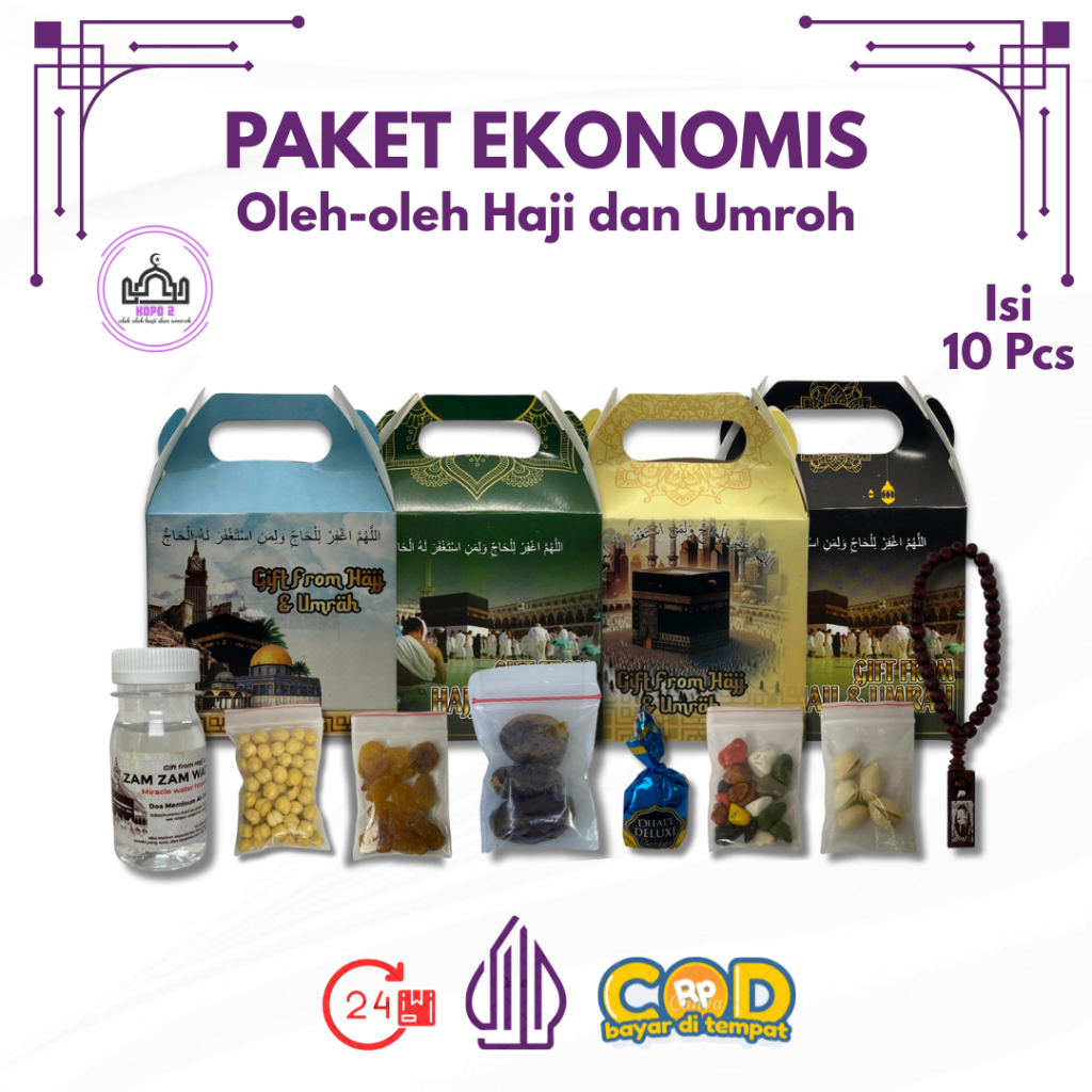 

Paket 10Pcs Ekonomis Tasbih Oleh-oleh Haji dan Umroh isi Air Zamzam / Dus Tenteng