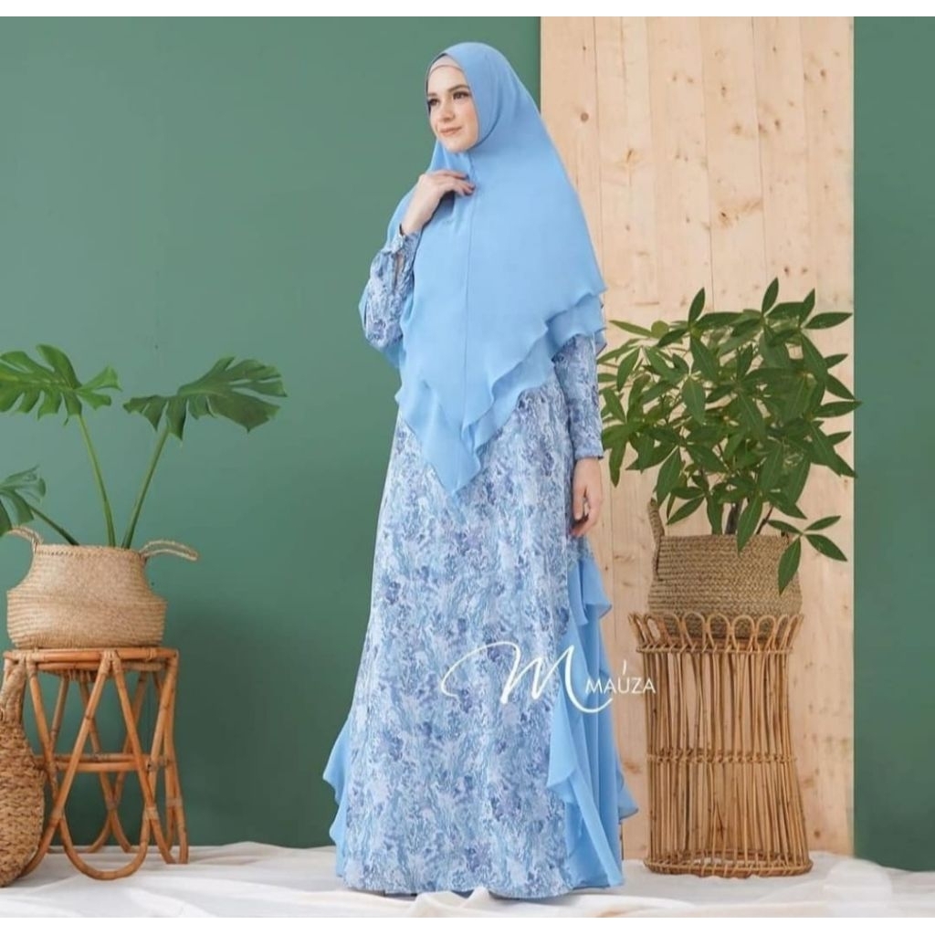 Gamis Keisha Blue By Mauza Syari / Gamis Syari Keisha Blue / Gamis Keisha