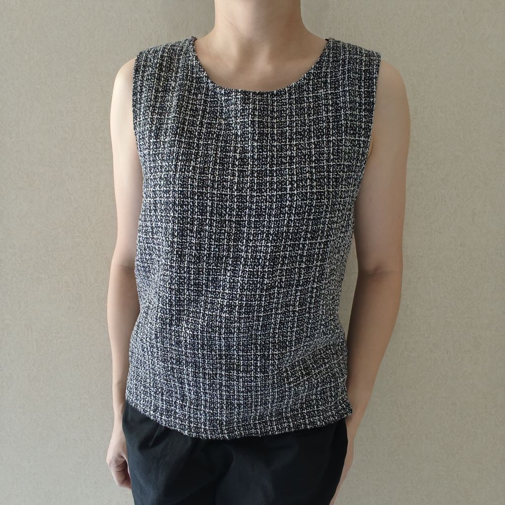 Baju korean tweed kutung/ tweed top