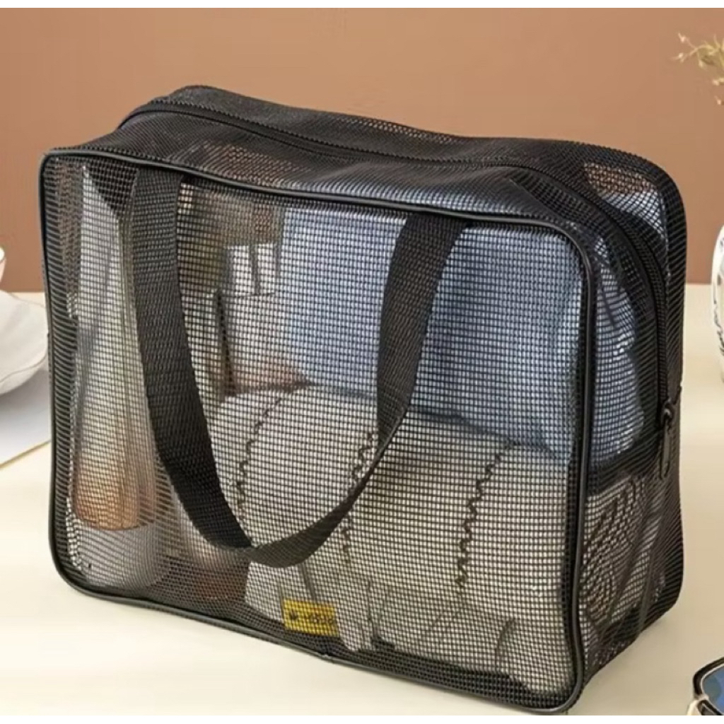 Tas Jaring Berpergian Praktis Serbaguna Pria Dan Wanita Perlengkapan Mandi Bahan Nylon Jaring Polist