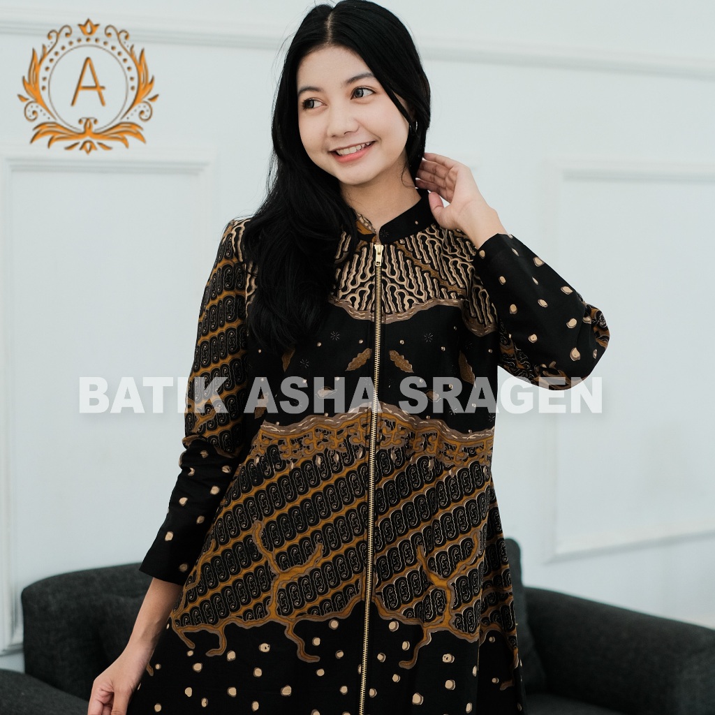 Batik Zahra-Tunik Wanita-Motif Singkawang Warna Hitam